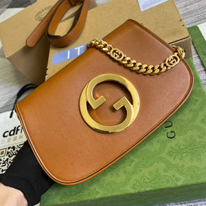 Gucci 699268 Gucci Blondie shoulder leather bag Light Brown - Default Title - View 1