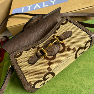Gucci 699296 Gucci Horsebit 1955 jumbo GG mini bag Brown - Default Title - View 8