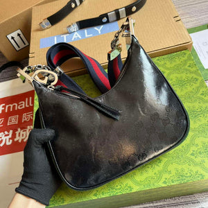 Gucci 699409 Gucci Attache Small Shoulder Bag Black GG - Default Title - View 4