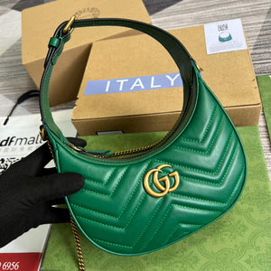 Gucci 699514 GG Marmont half-moon-shaped mini bag Green - Default Title - View 1