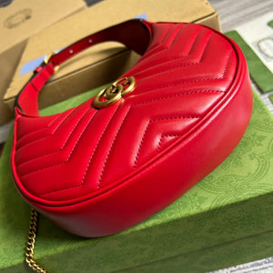 Gucci 699514 GG Marmont half-moon-shaped mini bag Red - Default Title - View 5