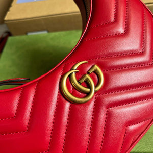 Gucci 699514 GG Marmont half-moon-shaped mini bag Red - Default Title - View 6