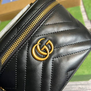 Gucci 699515 GG Marmont Mini Top Handle Bag Black - Default Title - View 5