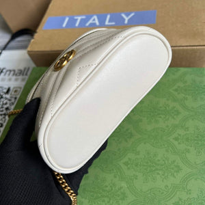 Gucci 699515 GG Marmont Mini Top Handle Bag White - Default Title - View 6