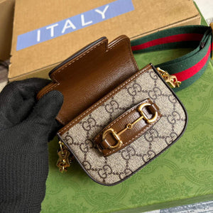 Gucci 699760 Gucci Horsebit 1955 strap wallet Beige and ebony - Default Title - View 5