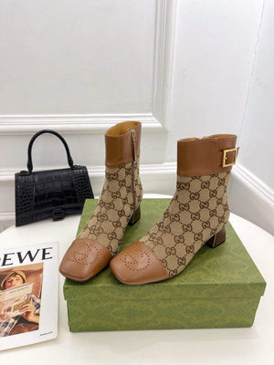 Gucci 700023 Women's GG Canvas Ankle Boot G60032 - 35 - View 1
