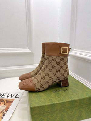 Gucci 700023 Women's GG Canvas Ankle Boot G60032 - 35 - View 3