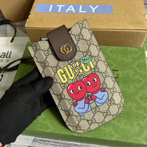 Gucci 700732 Gucci cherry print phone case Brown - Default Title - View 4