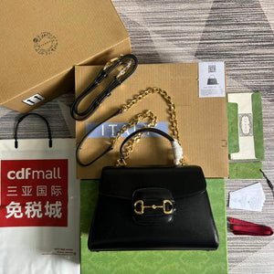 Gucci 702049 Horsebit 1955 Medium Bag Black - Default Title - View 1