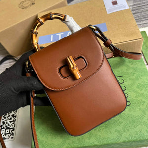 Gucci 702106 Bamboo Mini Handbag Brown - Default Title - View 1