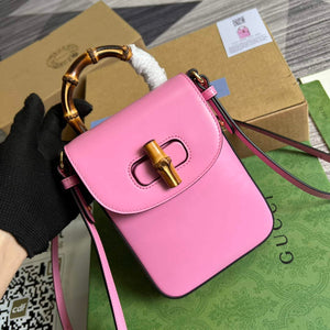 Gucci 702106 Bamboo Mini Handbag Pink - Default Title - View 1