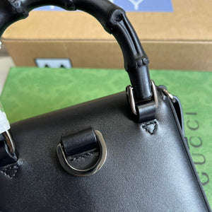 Gucci 702106 Black Bamboo Mini Handbag Black - Default Title - View 7