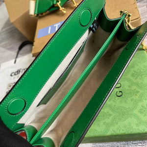 Gucci 702200 GG matelass¨¦ leather shoulder bag Bright green - Default Title - View 8