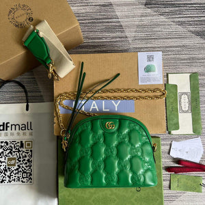 Gucci 702229 GG matelass¨¦ leather shoulder bag Bright green - Default Title - View 1