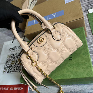 Gucci 702251 GG matelass¨¦ leather top handle bag Beige - Default Title - View 4