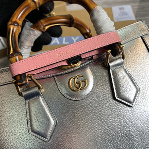 Gucci 702721 Diana Small Tote Bag Silver - Default Title - View 5