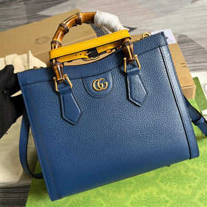 Gucci 702721 Gucci Diana Small Tote Bag Blue - Default Title - View 1