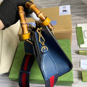 Gucci 702732 Gucci Diana Mini Tote Bag Blue - Default Title - View 4