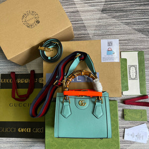 Gucci 702732 Gucci Diana Mini Tote Bag Light blue leather - Default Title - View 2