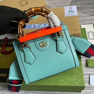 Gucci 702732 Gucci Diana Mini Tote Bag Light blue leather - Default Title - View 1