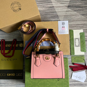 Gucci 702732 Gucci Diana Mini Tote Bag Pink leather - Default Title - View 2