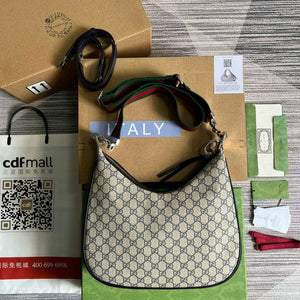 Gucci 702823 Gucci Attache large shoulder bag Beige and blue - Default Title - View 2