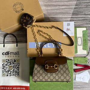 Gucci 703848 Gucci Horsebit 1955 Mini Bag Beige brown - Default Title - View 2