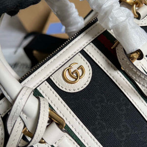 Gucci 715771 Mini canvas top handle bag White and Black Original GG canvas - Default Title - View 5