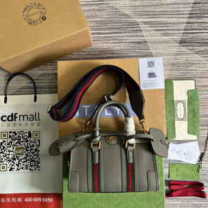 Gucci 715771 Mini top handle bag with Double G Grey - Default Title - View 1