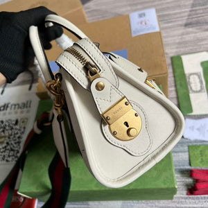 Gucci 715771 Mini top handle bag with Double G White - Default Title - View 3