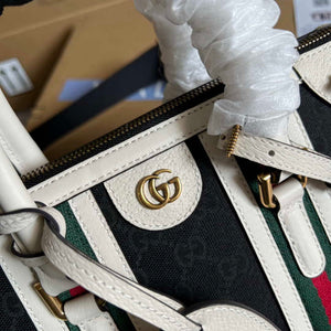 Gucci 715772 Small canvas top handle bag White and Black - Default Title - View 5