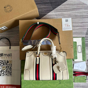 Gucci 715772 Small top handle bag with Double G White - Default Title - View 1