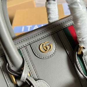 Gucci 715772 Small top handle bag with Double G Gray - Default Title - View 5