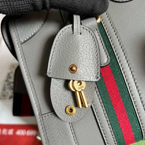 Gucci 715772 Small top handle bag with Double G Gray - Default Title - View 7