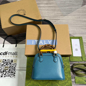 Gucci 715775 Gucci Diana Mini Tote Bag Blue leather - Default Title - View 2