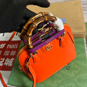 Gucci 715775 Gucci Diana Mini Tote Bag Orange leather - Default Title - View 7