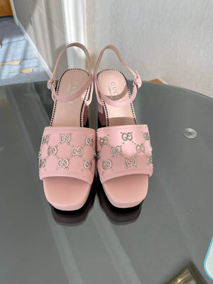 Gucci 719844 Women's Lnterlocking G Studs Sandal G56236 - 35 - View 2
