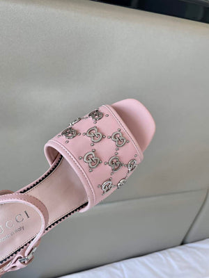Gucci 719844 Women's Lnterlocking G Studs Sandal G56236 - 35 - View 7
