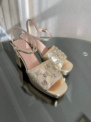 Gucci 719844 Women's Lnterlocking G Studs Sandal G56237 - 35 - View 3