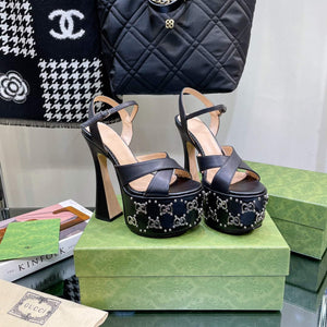 Gucci 719843 Women's Lnterlocking G Studs Sandal G56231 - 35 - View 5