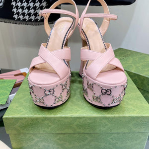 Gucci 719843 Women's Lnterlocking G Studs Sandal G56233 - 35 - View 3