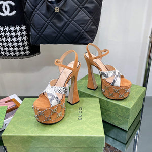 Gucci 719843 Women's Lnterlocking G Studs Sandal G56230 - 35 - View 5
