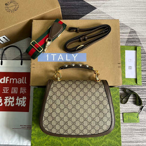 Gucci 721172 Blondie Medium top handle bag Beige and ebony GG Supreme canvas - Default Title - View 2