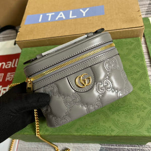 Gucci 723770 GG Matelass¨¦ Top Handle Mini Bag Grey - Default Title - View 4