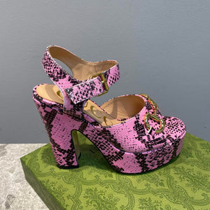 Gucci 723838 Women's python print high heel pump G66752 - 35 - View 6