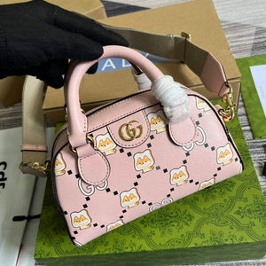 Gucci 724606 Ophidia GG animal print mini bag light pink - Default Title - View 6