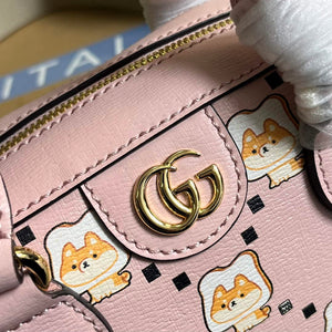 Gucci 724606 Ophidia GG animal print mini bag light pink - Default Title - View 7