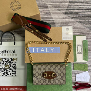 Gucci 724713 Gucci Horsebit 1955 mini bag Beige and Brown - Default Title - View 1