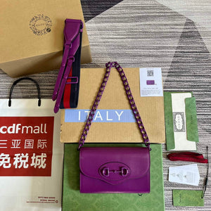 Gucci 724713 Gucci Horsebit 1955 mini bag Purple - Default Title - View 1