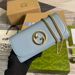 Gucci 725215 Gucci Blondie continental chain wallet Light blue - Default Title - View 1
